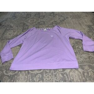 Victorias Secret Pink Womens Purple Long Sleeve Cut Out Back Shirt  Sz Large